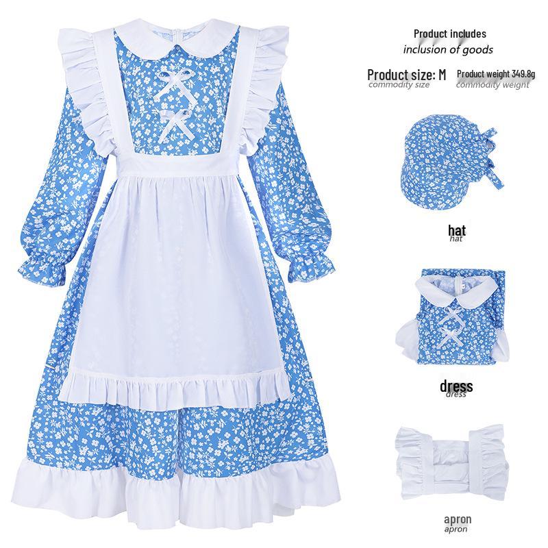 

Платье колониальной прерии 1800-х годов для девочек с фартуком и шляпой 13-14 Years