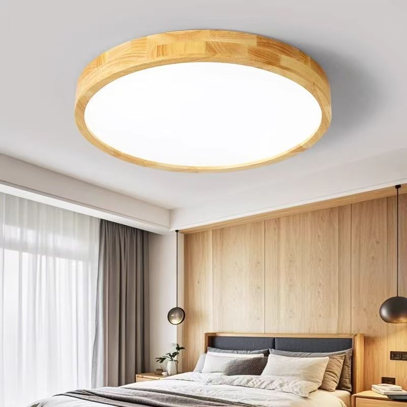 Moderní LED stropní světlo Vzhled dřeva Zlaté Jedno světlo se 3 barvami Domácí osvětlení Kuchyň Ložnice Koupelna Povrchové stropní svítidlo