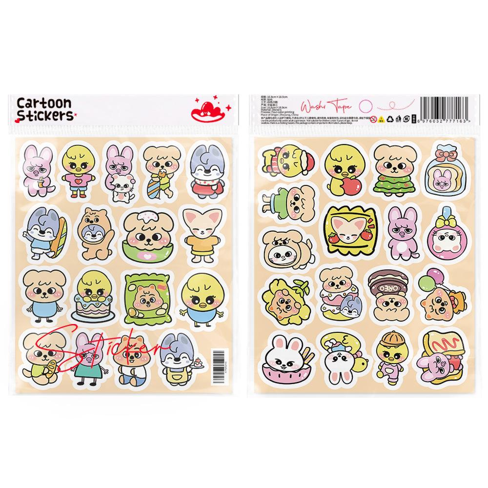 102 Skzoo Pcs Non Repeat Cute Cartoon Animal Head Emoji Stickers For Journal Diary Scrapbook K Pop Fans Craft Decor