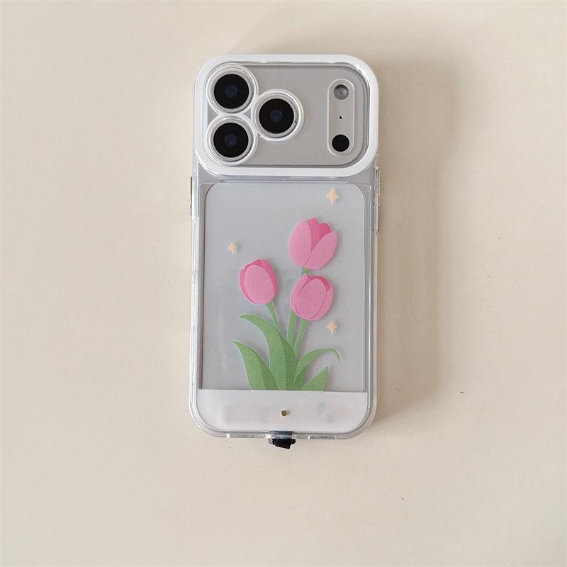 Tulip Floral Incoming Call Flash Phone Case, Compatible with iPhone 11-14, and 15-17 Pro Max