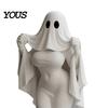Niche Personality Statue Ghost Lady Ornament, Durable PLA 3D Printing Halloween Figure, Exquisite Texture Sculpture Full of Mystery Collectible,