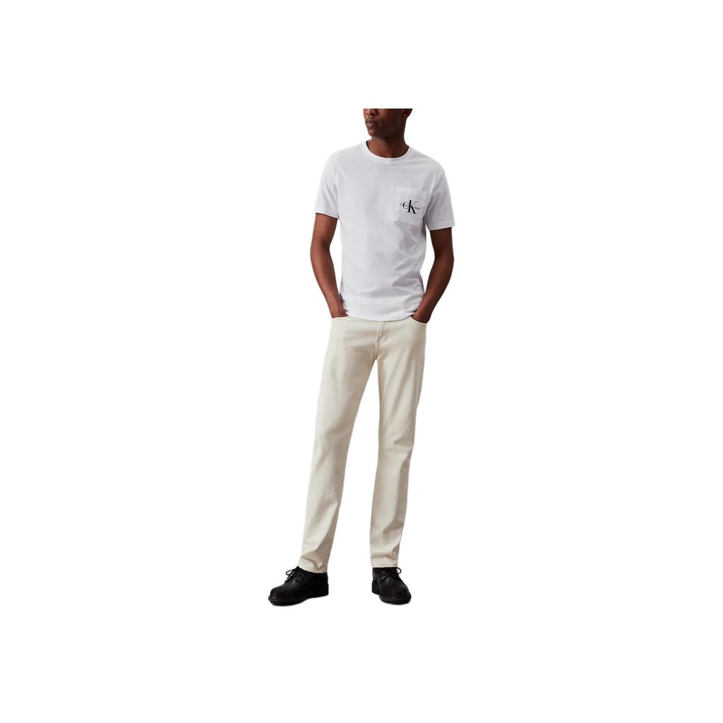 Calvin Klein Jeans Slim Fit Round Neck T-Shirt With Letter Pocket Men Tops Bright-White J30J320936-YAF