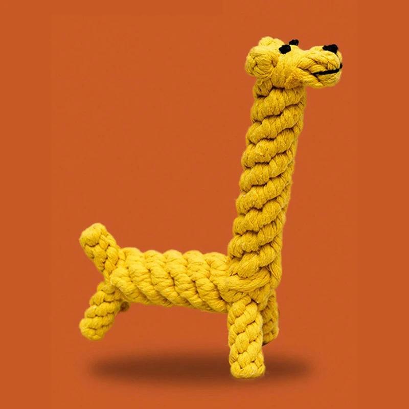 Durable Cotton Rope Dog Toy for Small Medium Dogs Hand Woven with Knots and Textured Teeth Cleaning Chew Resistant Interactive