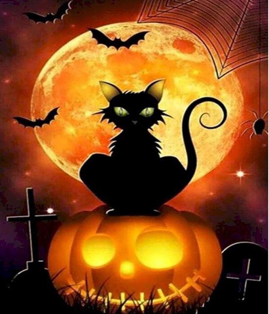 RUOPOTY Painting By Number Cat Animals DIY Frame Acrylic Handpainted Drawing On Canvas Autumn Pumpkin Gift Home Decoration