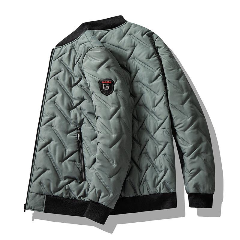 Herbst und Winter Neue Baumwollgepolsterte Jacke Herren Daunen Baumwollgepolsterte Jacke Stehkragen Modemarke Herren Leichte Thermojacke