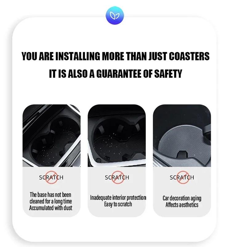 Heat Insulation Genuine Leather Car Cup Holder Coaster with Jeep Logo for Renegade Wrangler Grand Cherokee Auto Accessory ALP1