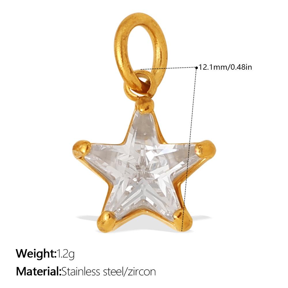 Yori 2Pcs Stainless Steel Gold PVD Plated Cubic Zirconia Pendant for DIY Necklace Bracelet Earring Jewelry Making Accessories