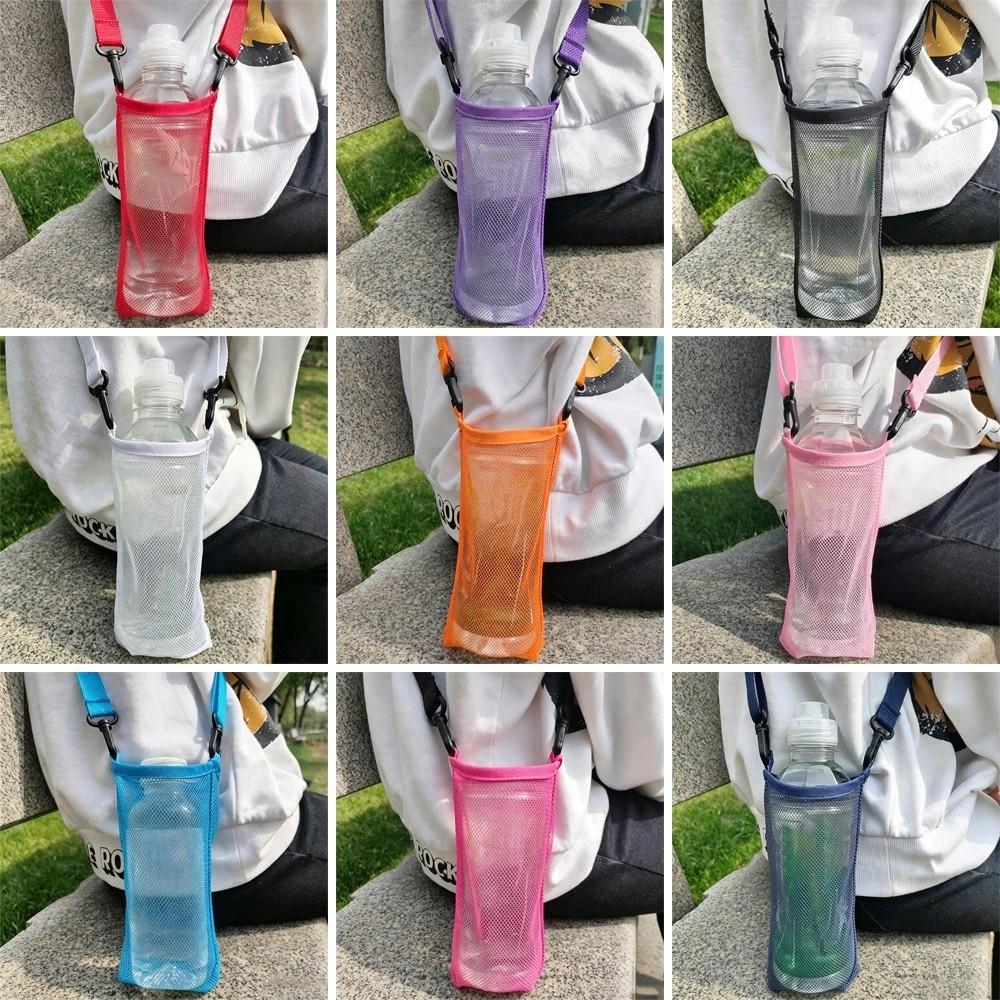With Strap Protective Cover Mesh Bag Useful Cup Sleeve Mesh Cup Pouch Sport Water Bottle Cover