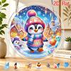 2D Flat, 2D Flat Acrylic Sun Catcher, Ice and Snow Fairy Tale Castle Penguin Themed Sun Catcher, Home and Garden Decoration, Gift for Christmas, Thank
