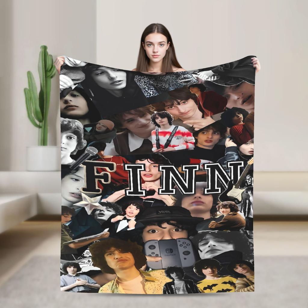 Finn Wolfhard Weiche Decke Junge Mädchen Plüsch Bettwäsche Überwürfe Ästhetisches Schlafzimmer Flanell Tagesdecke Sofabettbezug