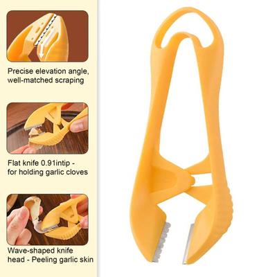 Yousheng 3Pcs Portable Garlic Peeler Ergonomic Garlic Tweezers Manual Garlic Skin Remover Clips Garlic Peeling Tool for Quick Meal Prep Outdoor