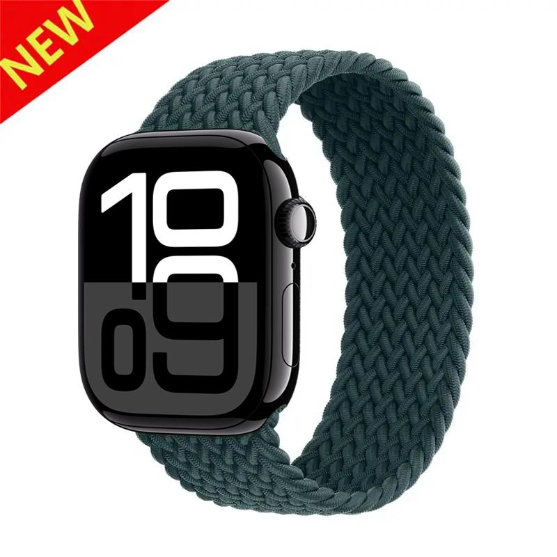 Straps For Apple Watch Bands 44mm 45mm 40mm 41mm 49mm 46mm 42mm Braided Solo Loop Correa Bracelet Iwatch Series 11 10 9 7 8 SE 6