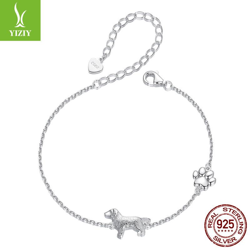 Dachshund Dog Bracelet Female Simple Cute Animal Puppy Cat S925 Sterling Silver Bracelet