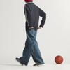 Adidas Originals Basketball Court Stripe Loose Fit Casual Knit Long Sleeve Polo Shirt Unisex tops JZ6967