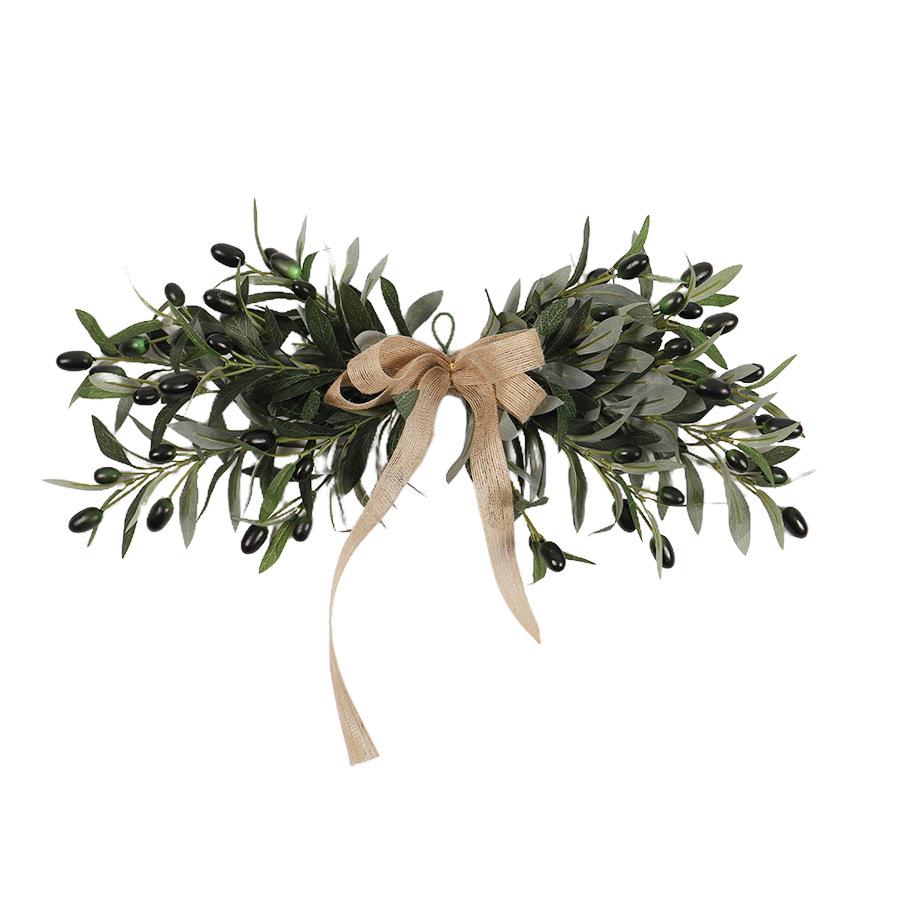 För Bröllop Grön Oliv Blomstergirland Grönska Girland Realistiska Olivblad Delikata Konstgjorda Blommor Återanvändbar Design