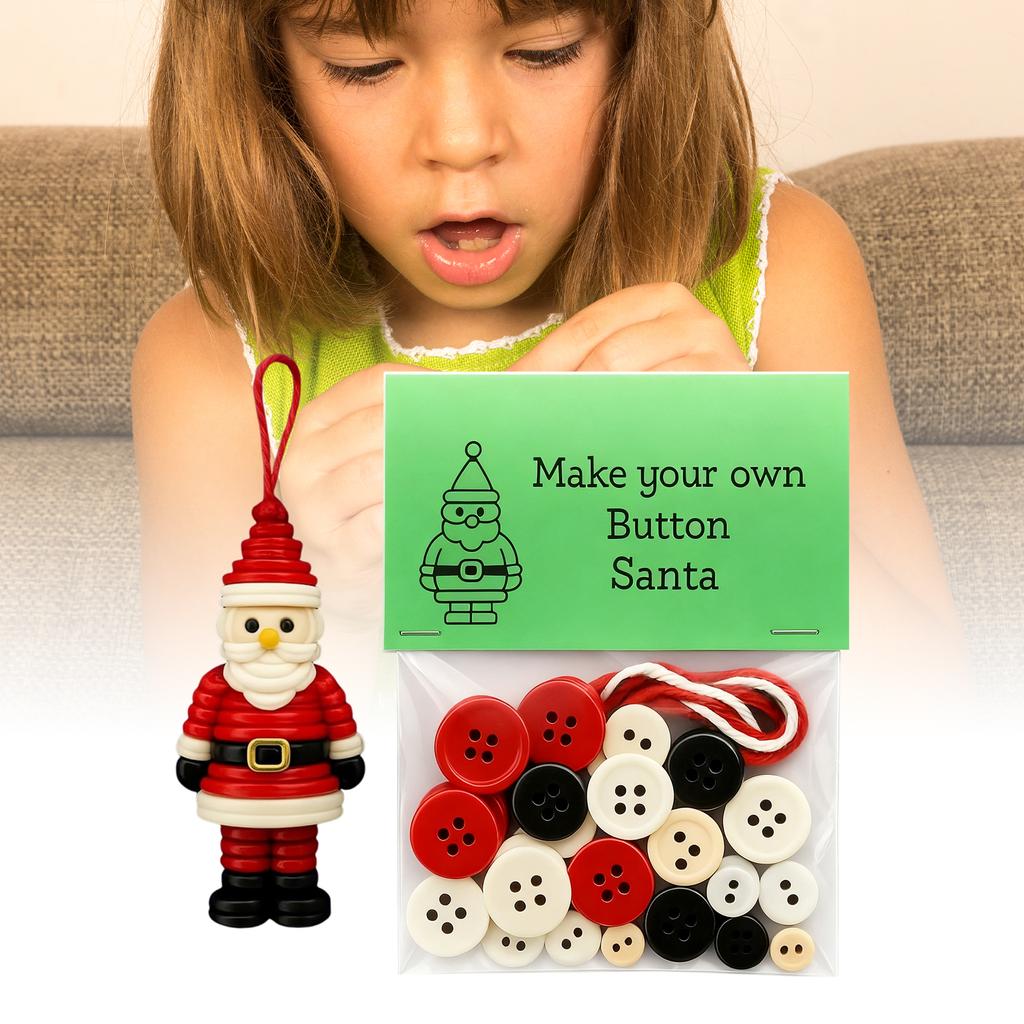 Lustiges Weihnachts-Knopf-Ornament-Bastelset DIY Weihnachts-Knopf-Ornament-Bastelset DIY Knopf-Weihnachtsornament-Set für alle Altersgruppen