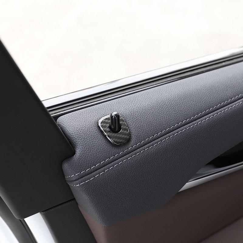 För BMW X3 X4 G01 G02 2018- ABS Krom/Kolfiber Bilens Dörrlåsskydd Trim Tillbehör