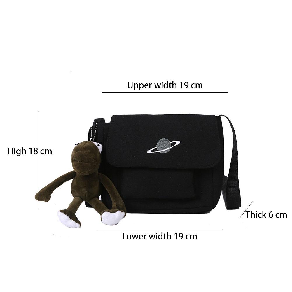 Pánská a dámská plátěná taška přes rameno Jižní Korea vyšívaná taška Star Postman Bag