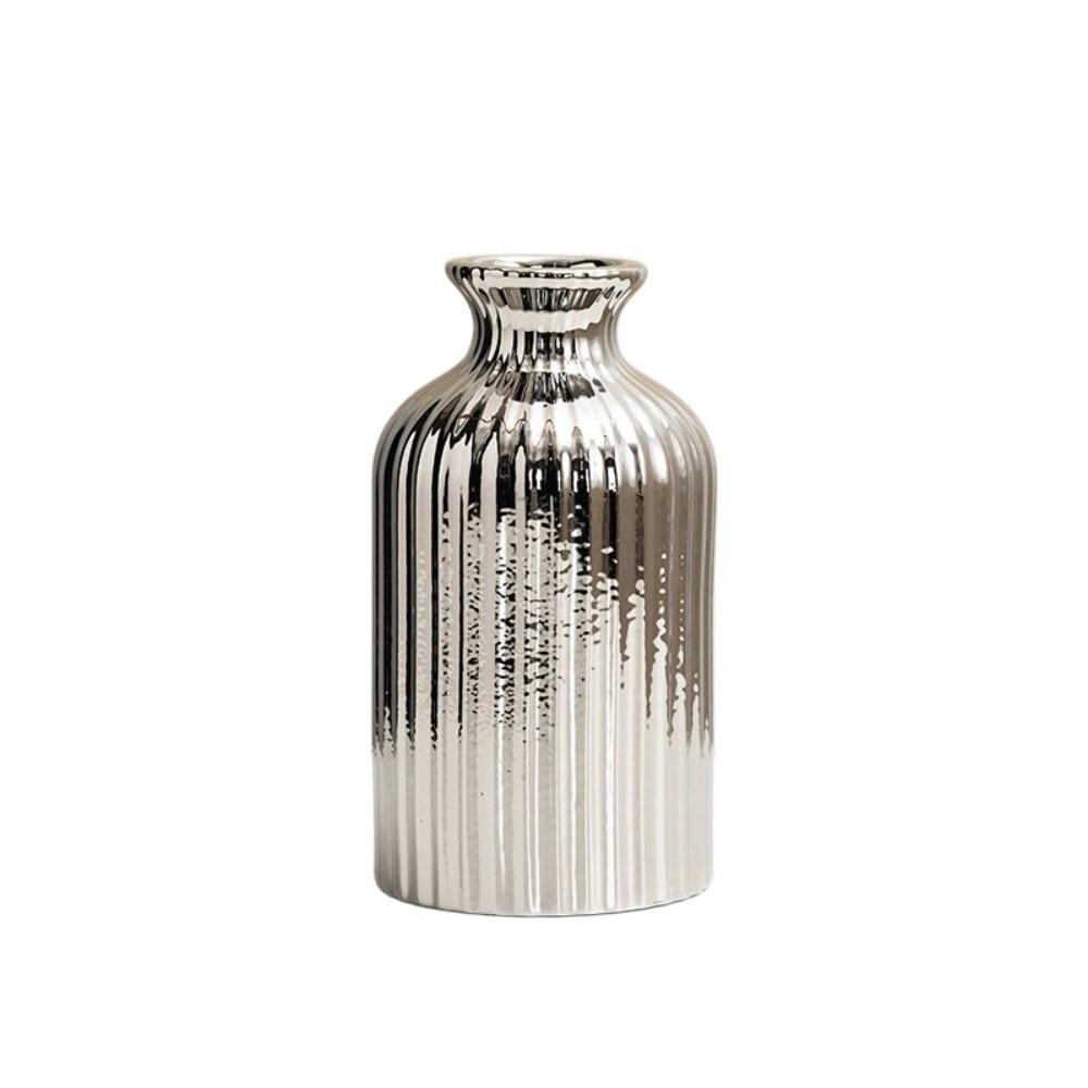 Decorative Flowerpot Floral Arrangement Tabletop Decor Ceramic Electroplated Vase  Living Room