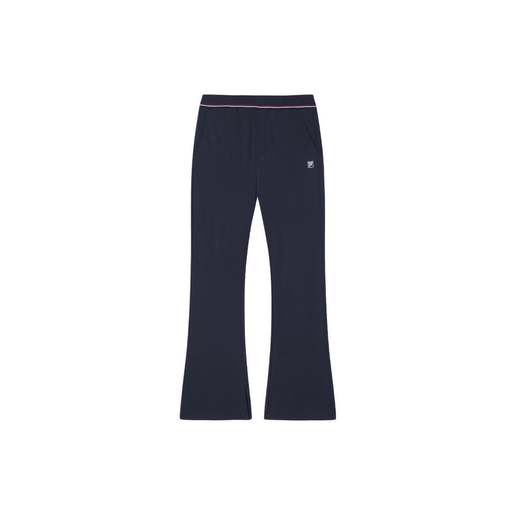 Fila Solid Color Mid Waist Straight Leg Casual Pants Women Bottoms Legendary-Blue F51W421601F-NV