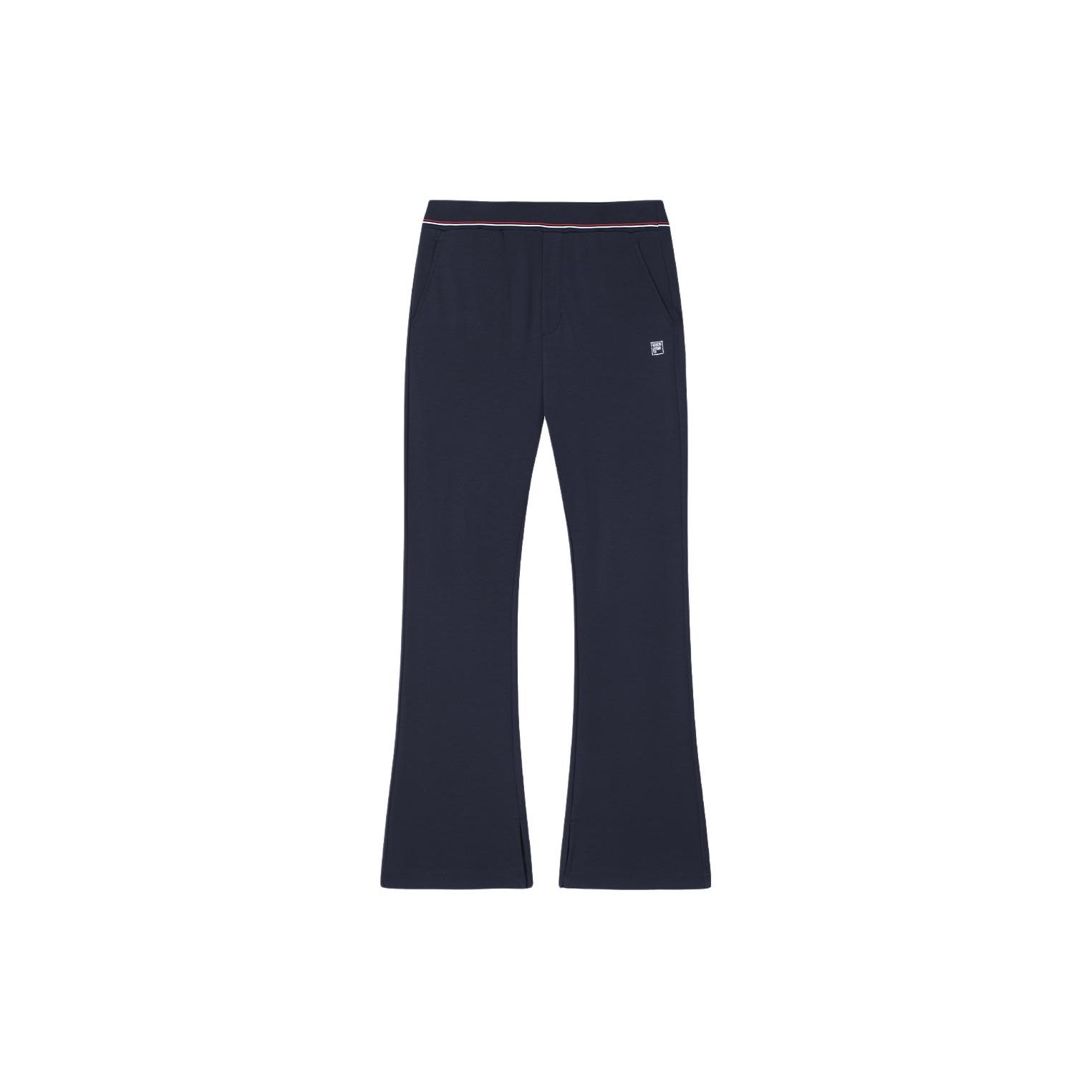 

FILA Solid Color Mid Waist Straight Leg Casual Pants Women bottoms Legendary-Blue F51W421601F-NV XL