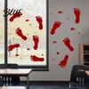 Dekorative Fensterfolie Halloween Blutfingerabdrücke/Fußabdrücke Wandaufkleber Abnehmbare Aufkleber Gruselige Wasserdichte Kratzfeste Aufkleber DIY Dekoration