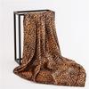 90cm Leopard Print Satin-Finish Scarf - Lightweight Simulated Silk Square for Women Spring Summer Versatile Chic