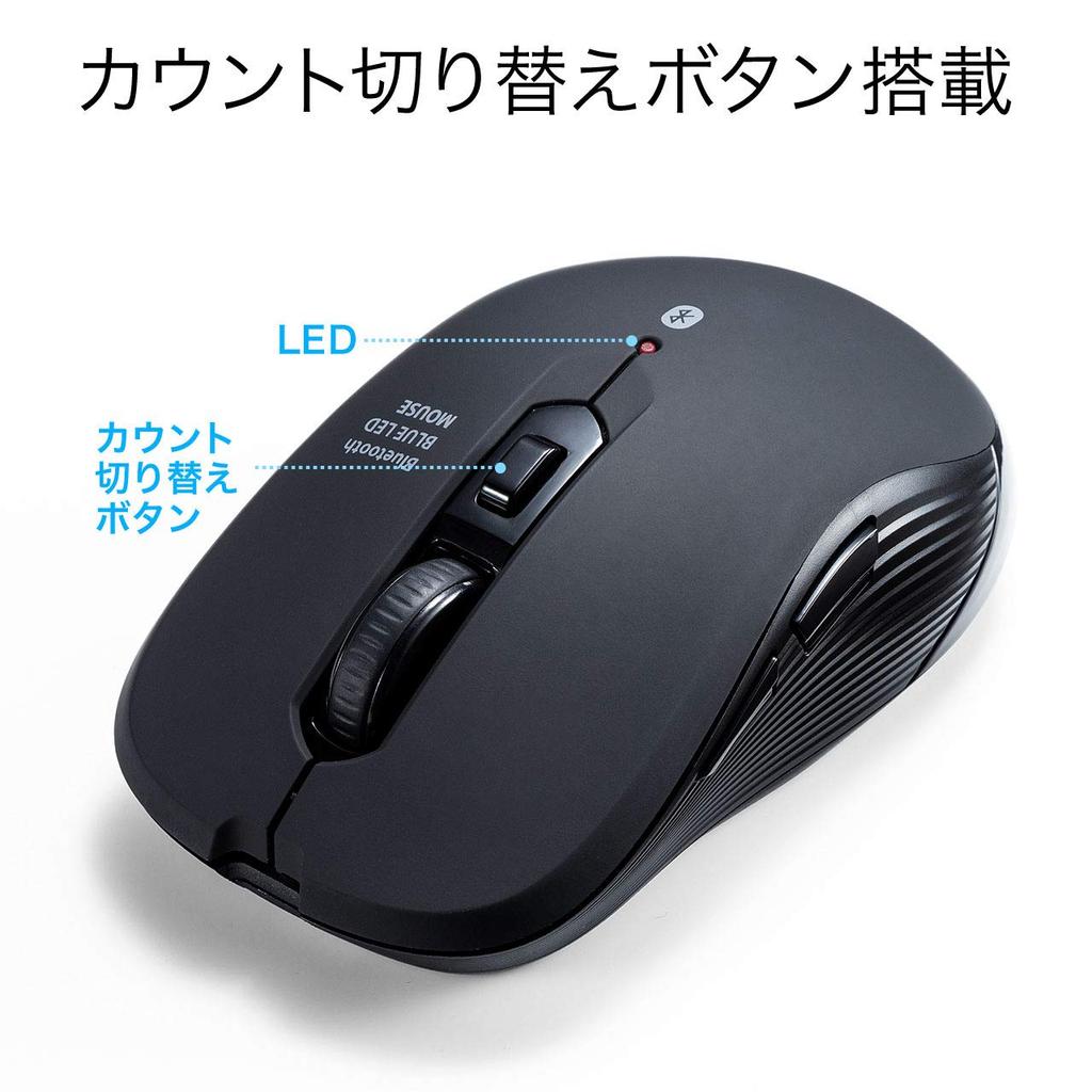 E-Supply Bluetooth Wireless Mouse with Blue LED Sensor, 5 Buttons, Symmetrical, iPadOS Compatible, Medium Size, Black, EZ4-MABT158BK