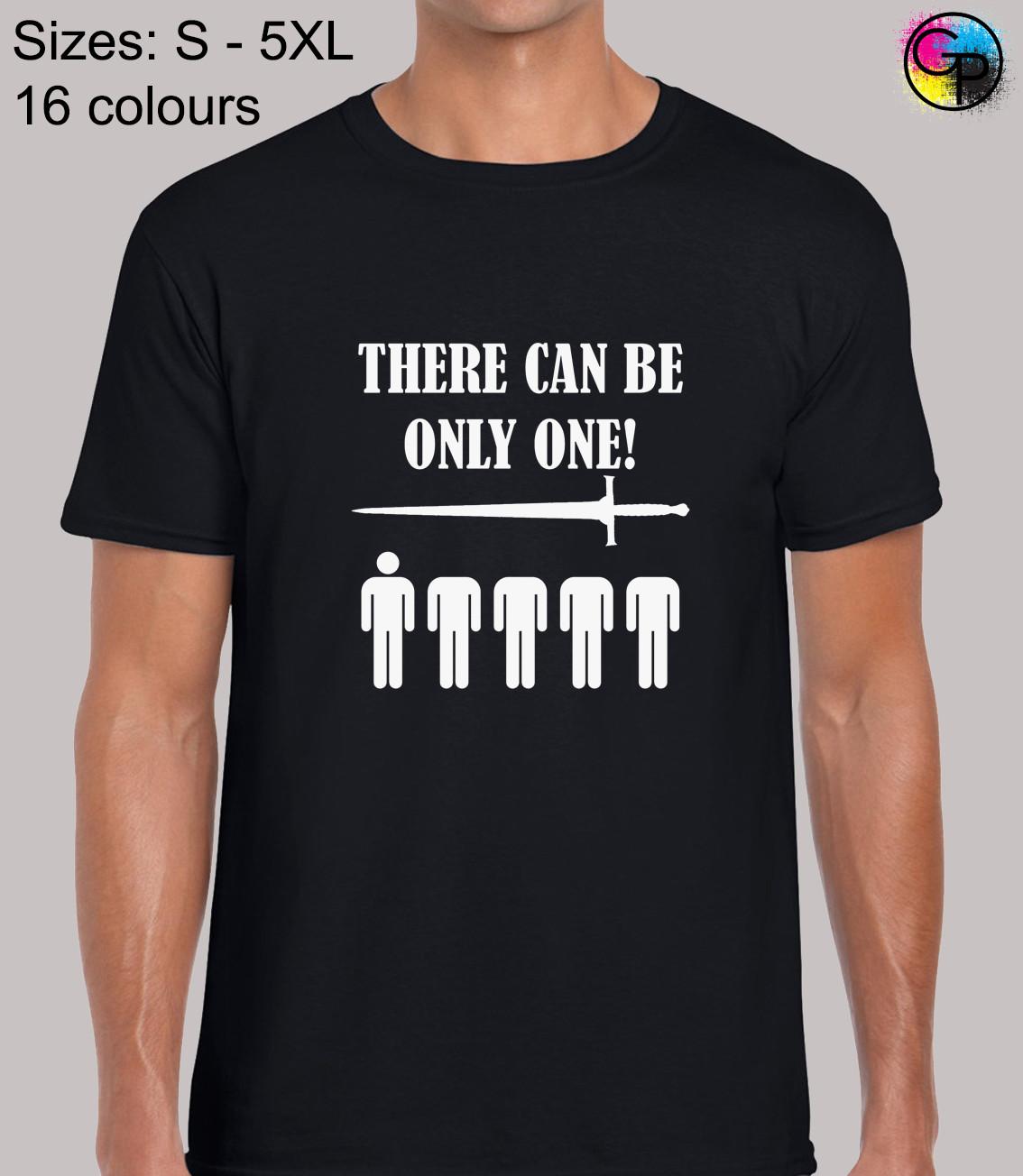 There Can Be Only One Classic Movie Highlander Regular T-Shirt Mens Womens Tees Top for Men 3XL