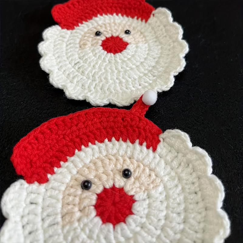 Christmas Heat-Resistant Table Protection Coasters Artistic Crochet Placemat Christmas Decorations Cute 7 Styles