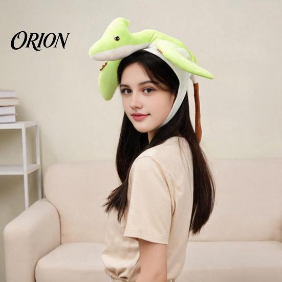 Creative Photo Prop Funny Pterosaur Costume Hat, Plush Winged Dinosaur Headgear, Cute Unique Halloween Cosplay Cap Padded Hat for Party Stable