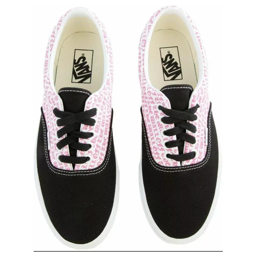 Vans Era Gothic Letter Low-Top Skate Shoes Unisex sneaker Black Pink VN0A38FRT8T