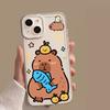Cute Cartoon Capybara Phone Case for Iphone 12 13 11 14 15 Pro Max X XS MAX XR 7 8Plus SE2 Funny Animal Couple Soft Cover Fundas