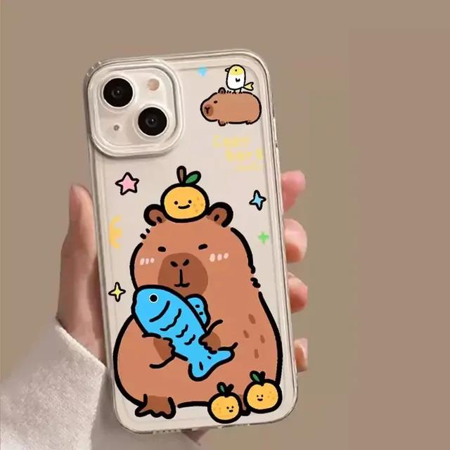 Cute Cartoon Capybara Phone Case for Iphone 12 13 11 14 15 Pro Max X XS MAX XR 7 8Plus SE2 Funny Animal Couple Soft Cover Fundas