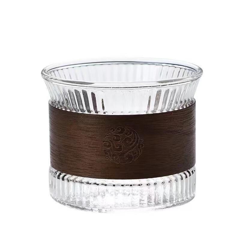

Shangqi Hammered Glass Teacup with Wood Ring
