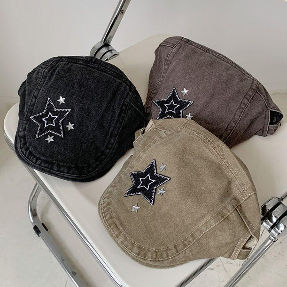 Chic Vintage Harajuku Hats Adjustable Painter Berets Caps Retro Sweet Cool Y2k Hats Women