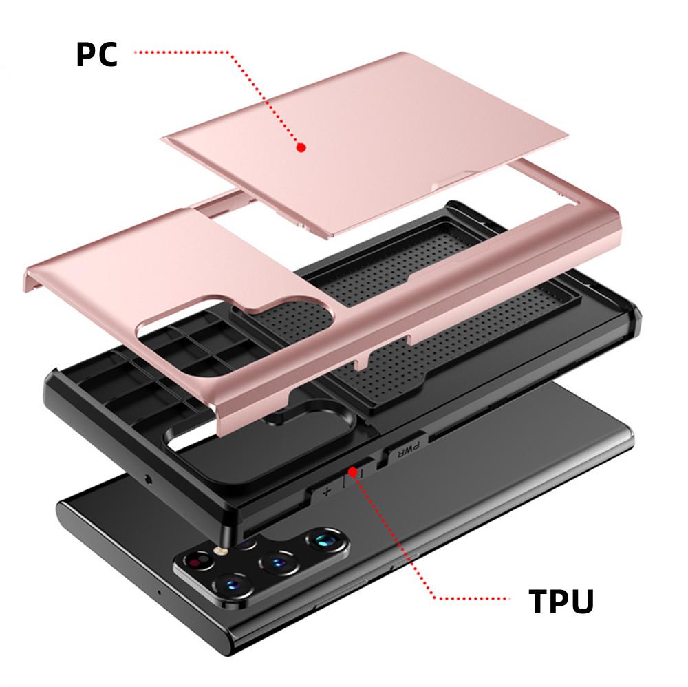 For Samsung Galaxy S23 Ultra Case Slide Wallet Credit Card Slot Phone Case For Samsung S23 S 23 Plus Shockproof Armor Back Cover