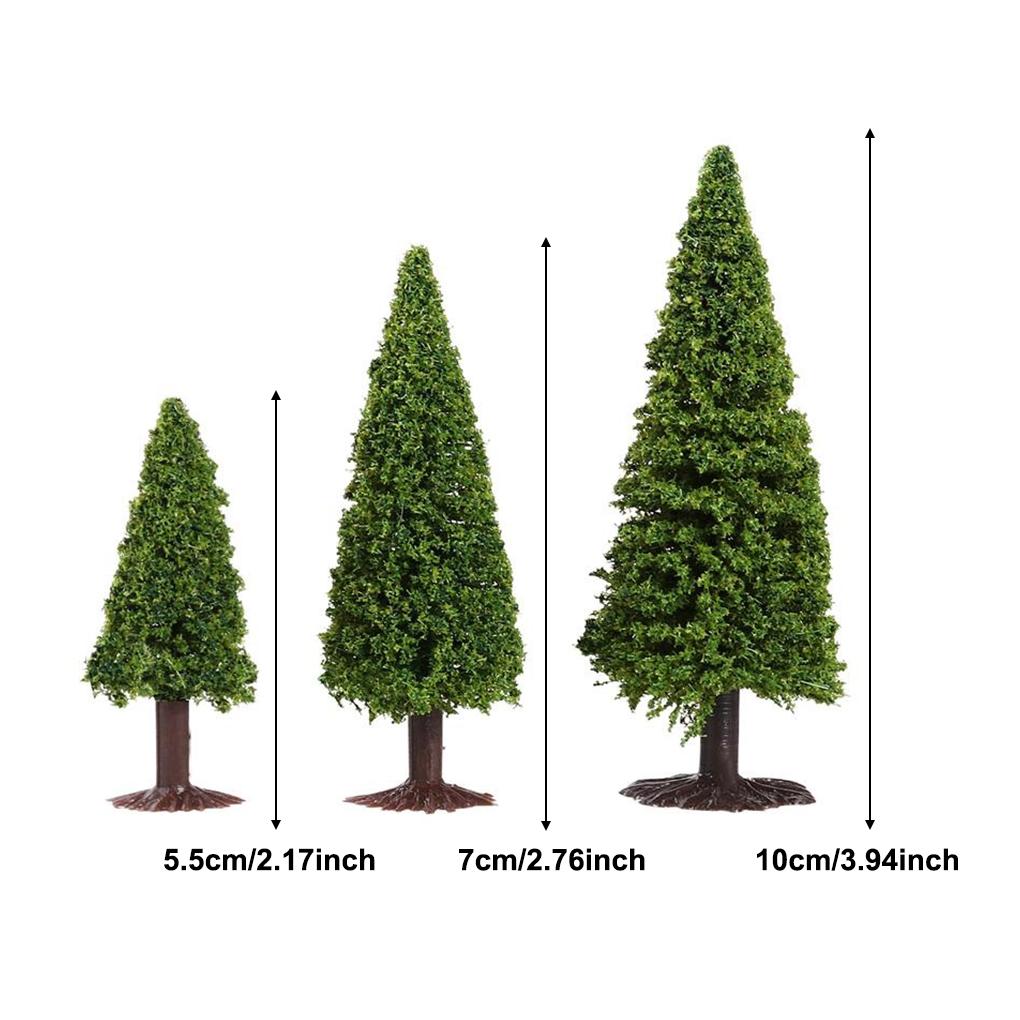 15 Pieces Artificial Christmas Trees Scenery Landscape Mini Architecture Plastic Scene Landscaping Crafts Plants Street