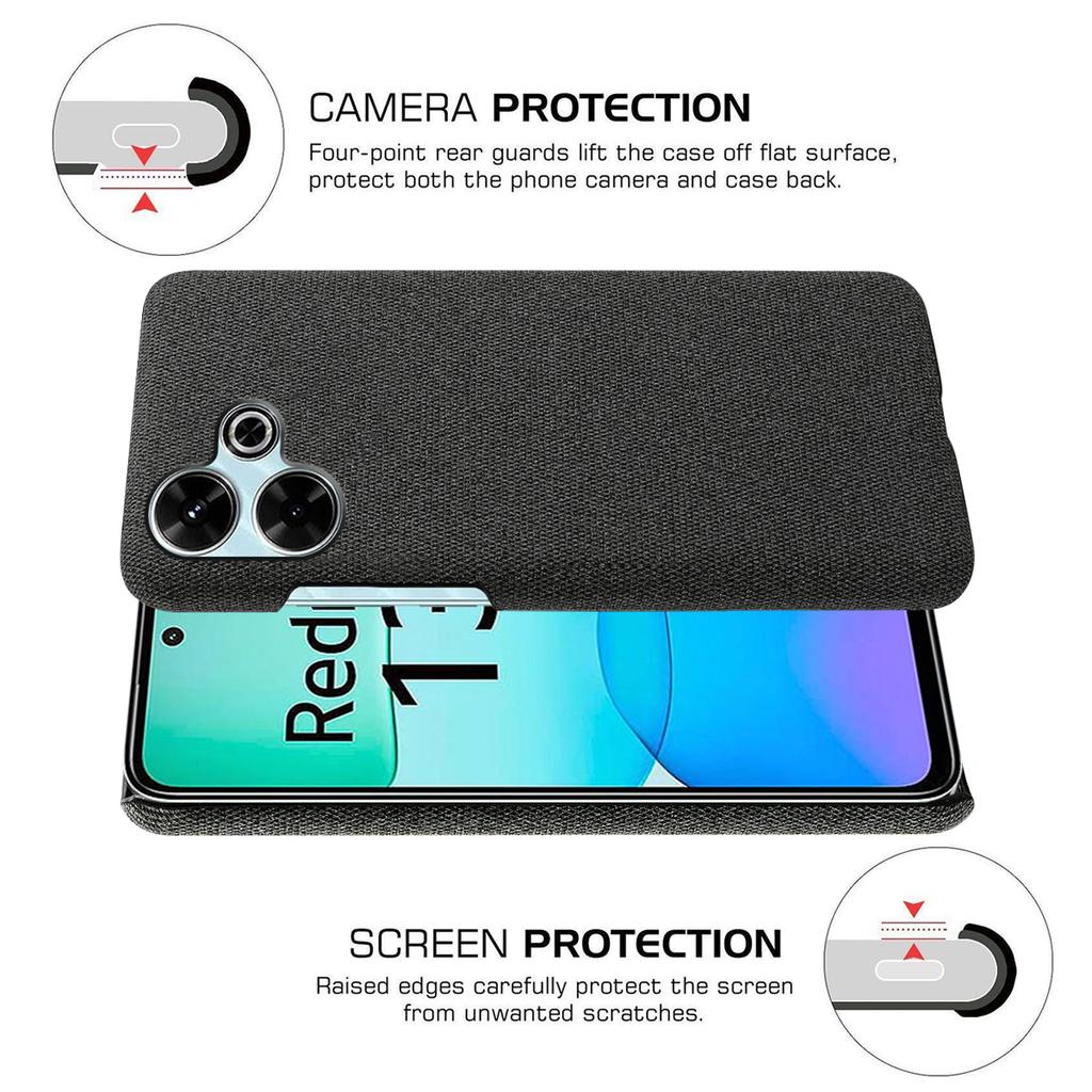 Für Xiaomi Redmi 13 4G Hülle Stofftextur Kratzfest Schutz PC Handyhülle