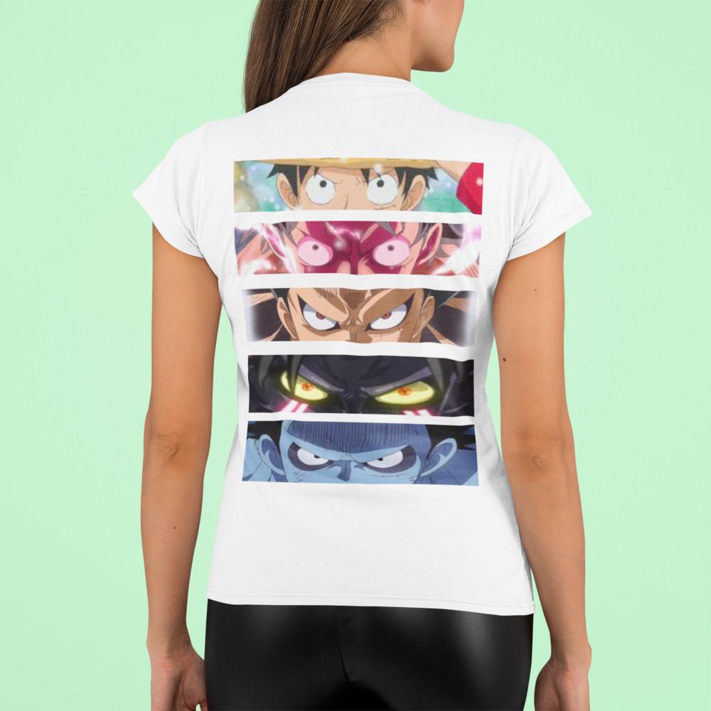 

One Piece Shirt Women Ruffy Gear Mode Stuffen Anime Augen Eyes Damen Bio 2XL
