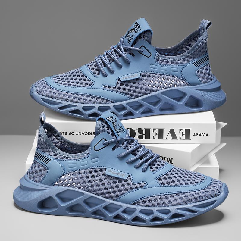 Men's Shoes Summer New Hollow Breathable Mesh Shoes Low-top Young Students Running Fashion Trend Casual Sports Shoes