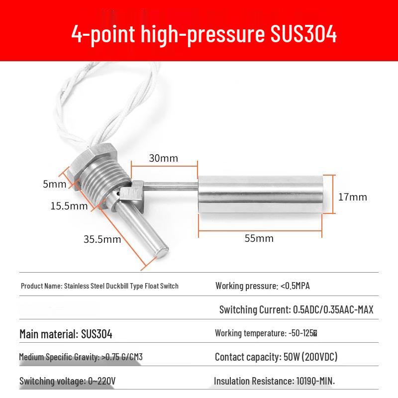 

Jun Ding Ying SUS304 Side-Mounted High-Pressure Float Level Sensor