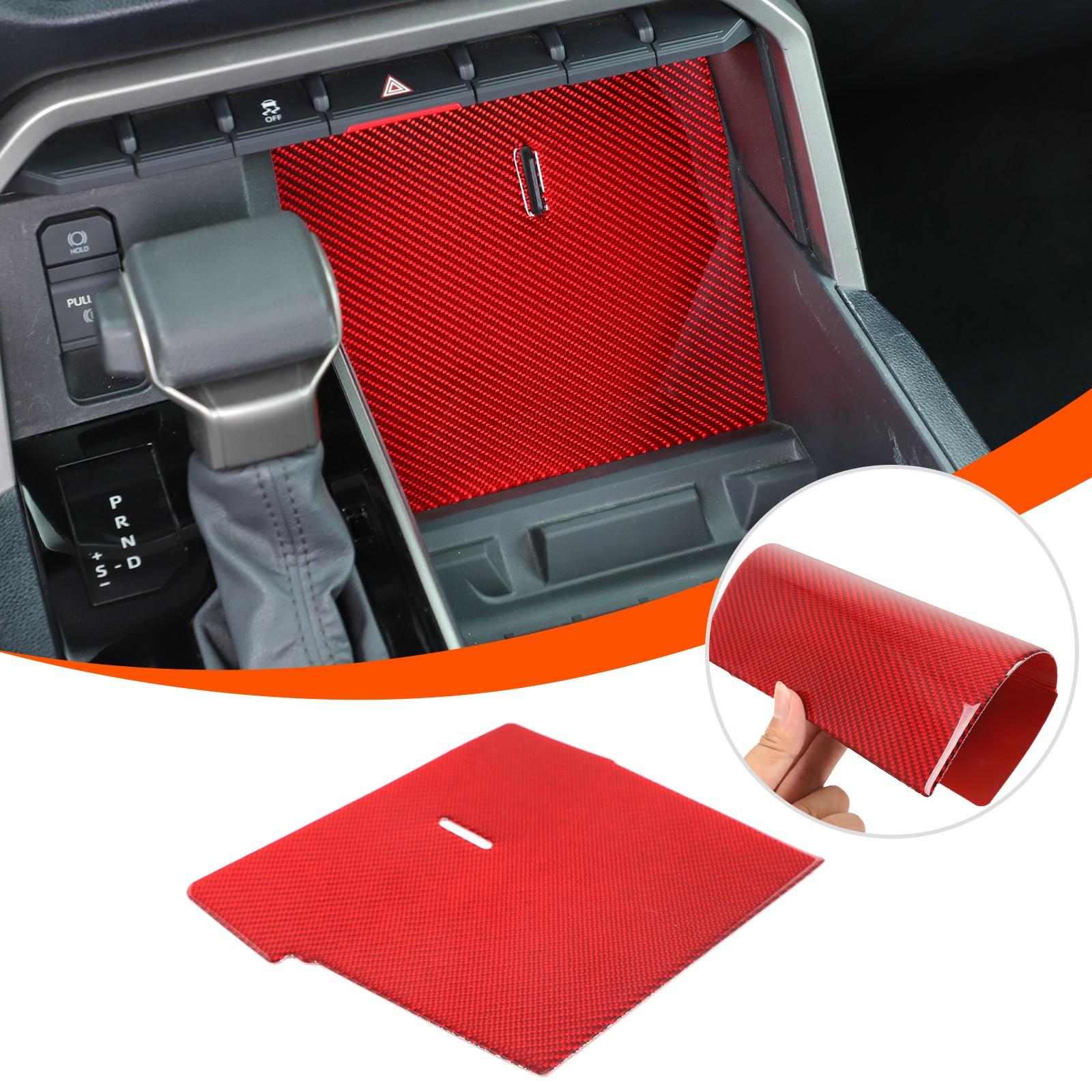 Red Soft Carbon Fiber Center Gear Storage Trim Sticker For Toyota Tundra +