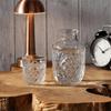 Transparent Vintage Relief Glass Carafe with Cup Cold Pitcher Glass Water Bottle  Office