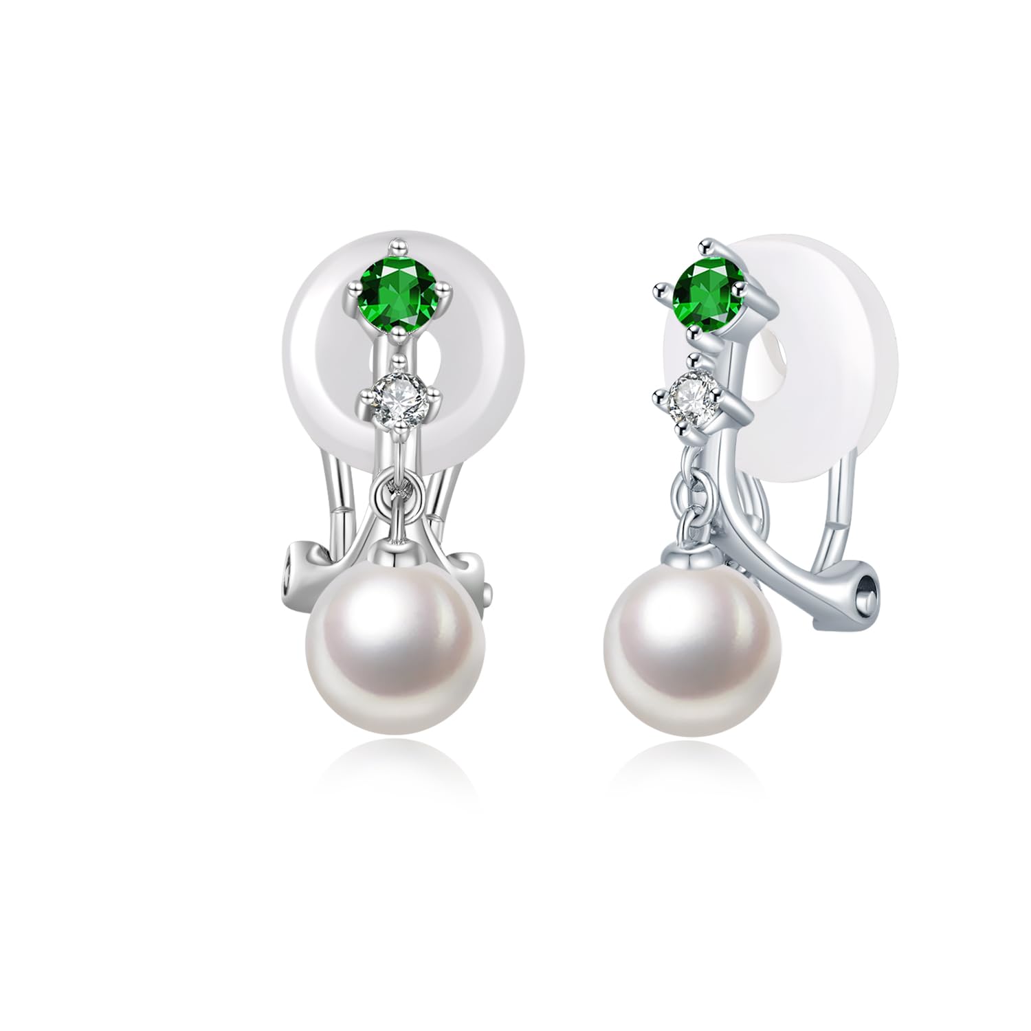 

Emerald Earrings for May Hypoallergenic to 925 Cute Day Jewelry FH.bird Women, Birthstone, Pearl, Wedding, Shaking, Painless, Metals, Silver,