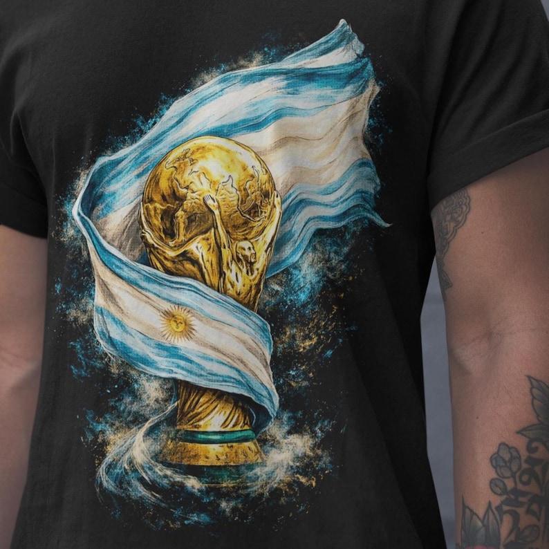 Argentina World Cup Champions Soccer T-Shirt, Football Fan Tee S