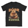 Bober Kurwa Cute Cartoon Meme Printed TShirt Summer Harajuku TShirt Unisex Women Cotton Round Neck Plus Size Clothes Short Sleeve