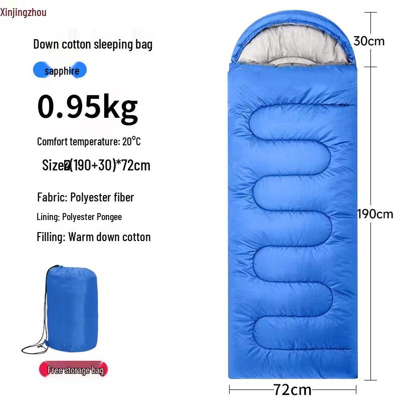 Outdoor Envelope Hooded Camping Sleeping Bag