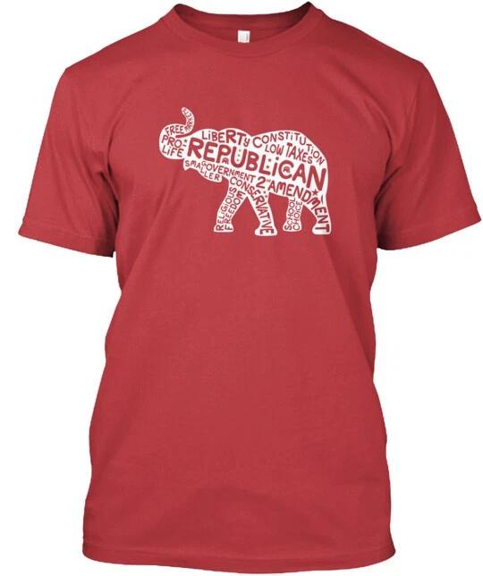 Republican Word Elephant T-Shirt Made in the USA Size S to 5XL XL