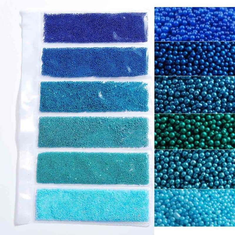 Various Colors Elf Beads Nail Accessories Nail Micro Beads Nail Decor 6-Piece Pack Women